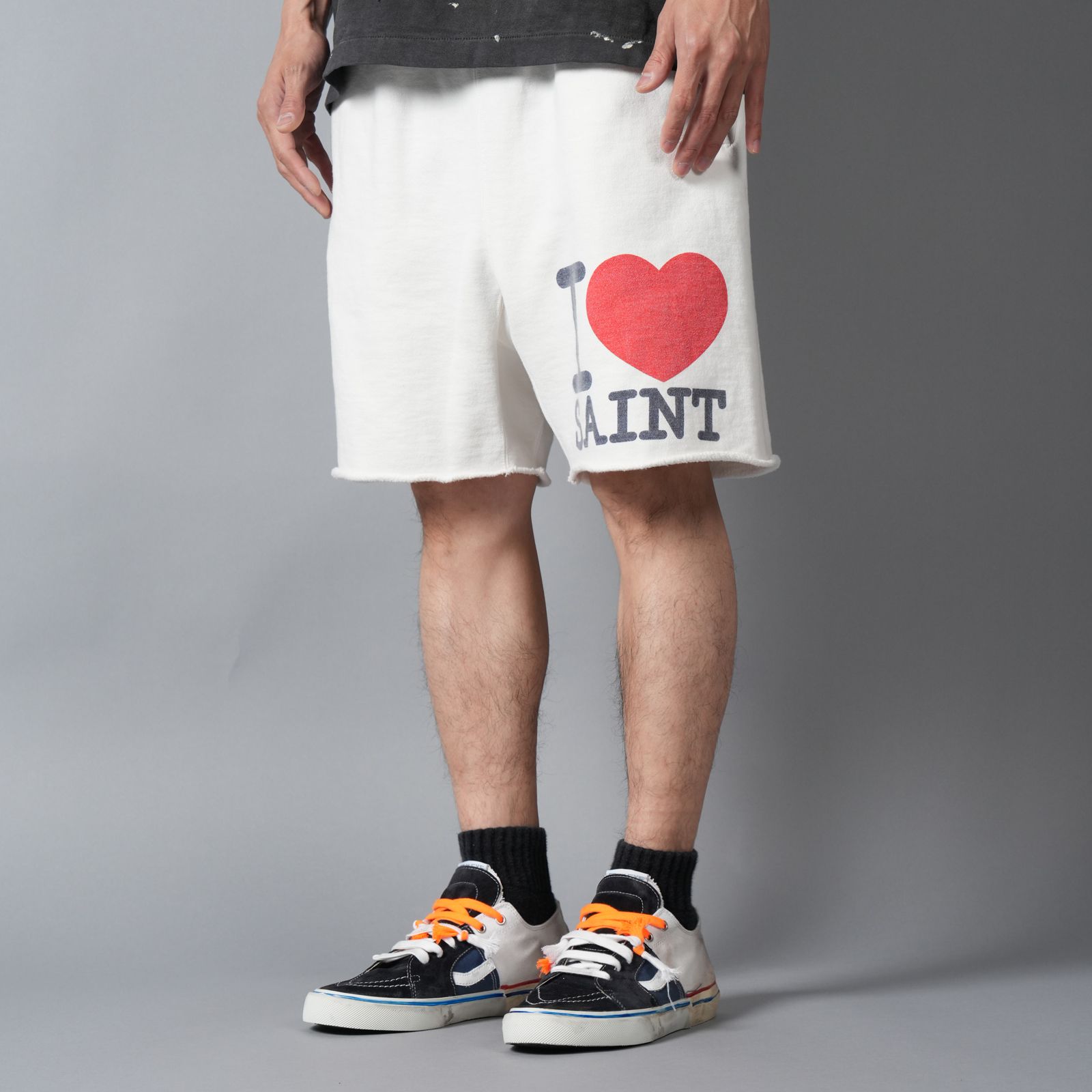 SM-MK8-0000-067 / SWEAT SHORTS / I LOVE SAINT / WHT / スウェットショーツ (ホワイト)