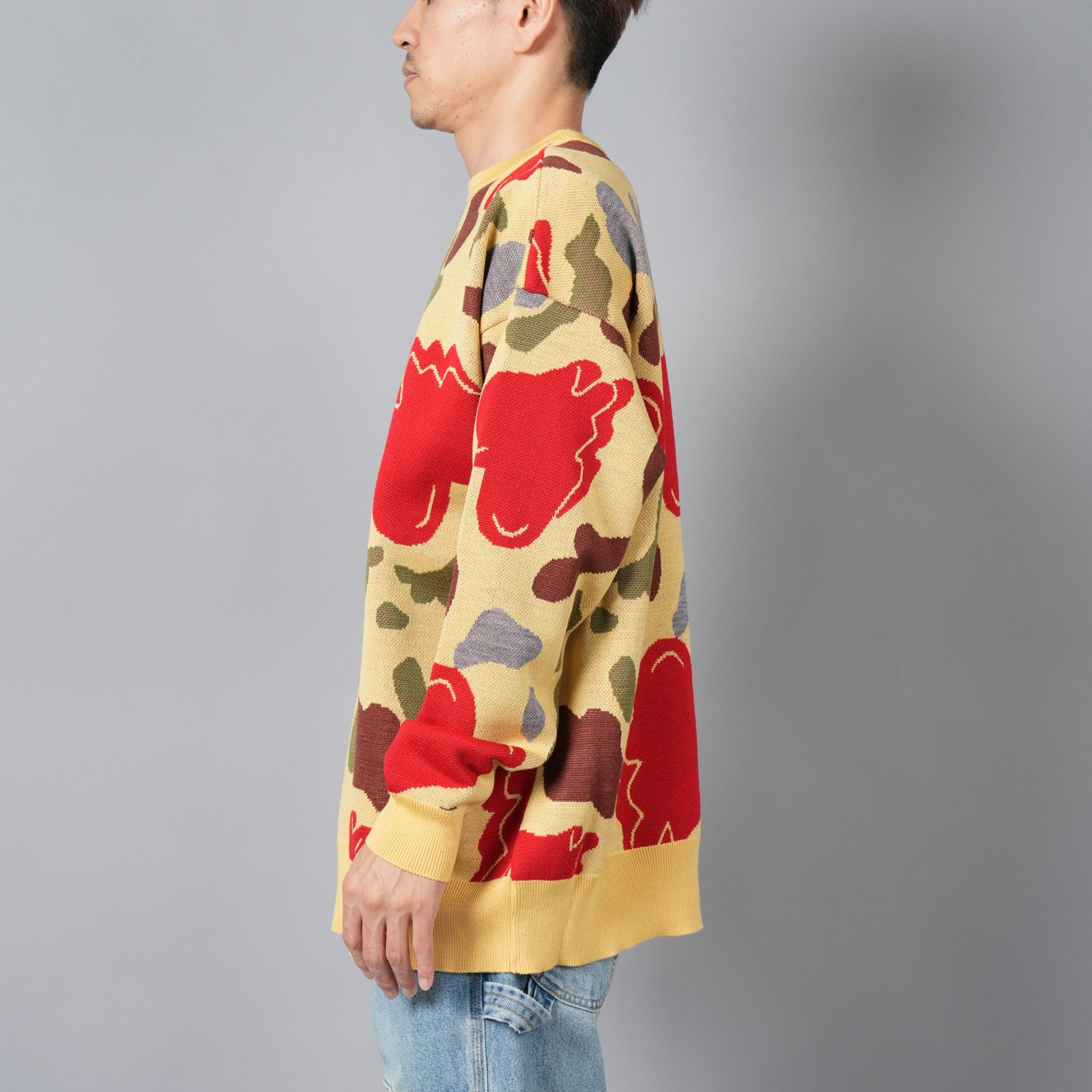【ラスト1点】HEART CAMO KNIT / ハートカモニット (ベージュ)