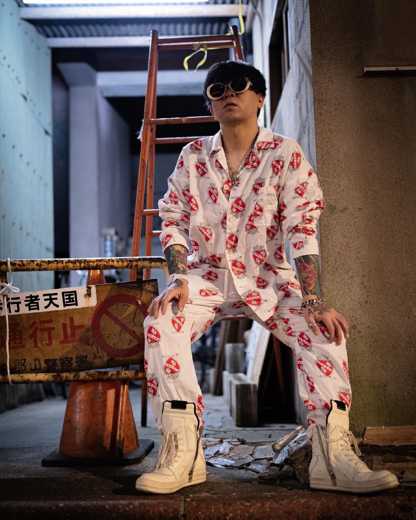 SAINT M×××××× - SM-S21-0000-032/PJ PANTS_heart _WHITE / パジャマ