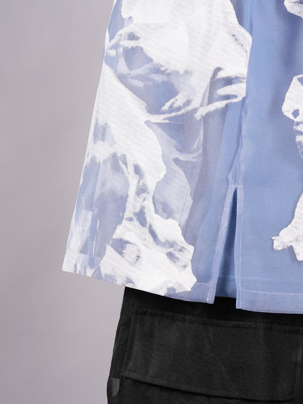【ラスト1点】 TRANSPARENT FLOWER SHIRTS / フラワーシャツ (ブルー)