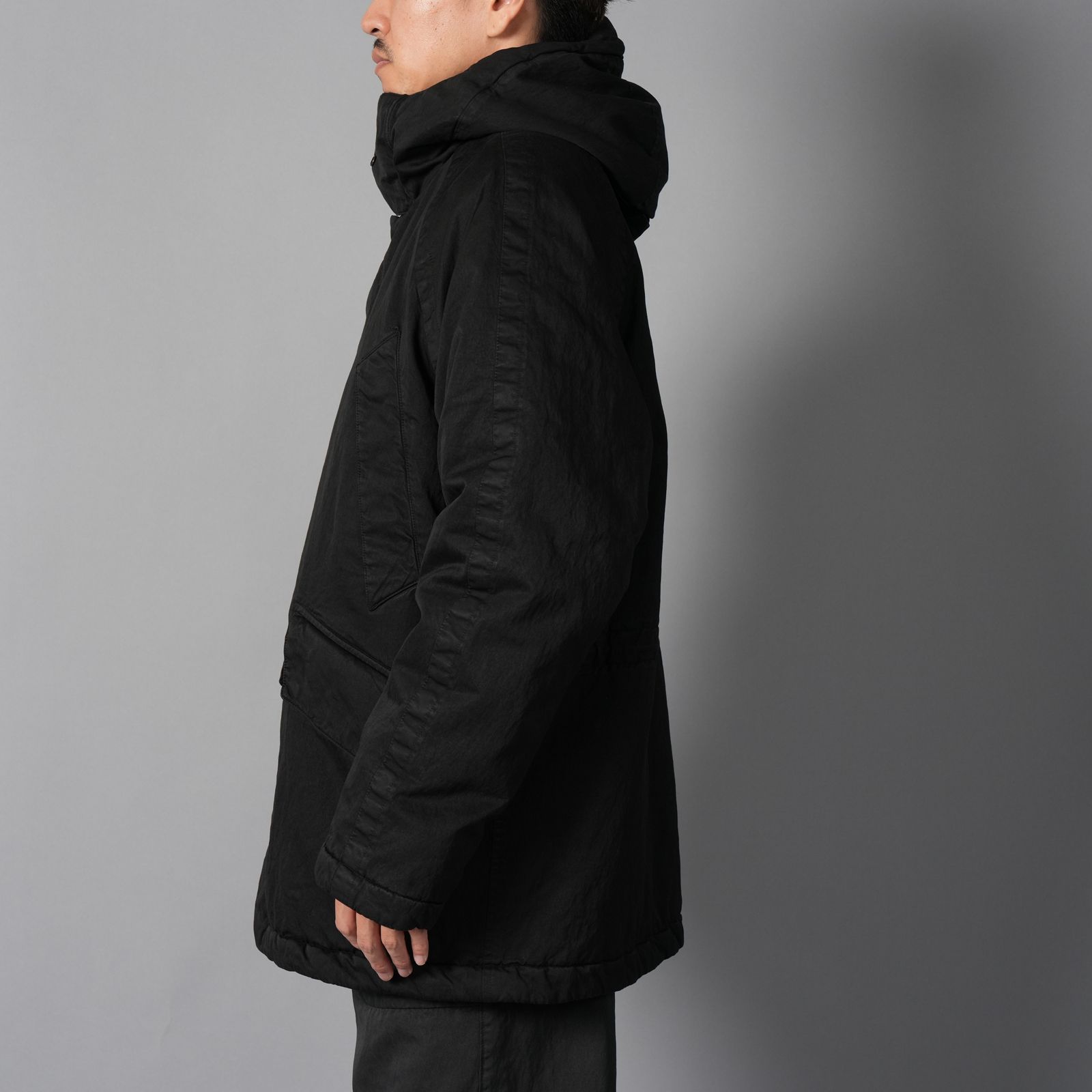 OUTERWEAR MEDIUM JACKET IN GABARDINE CO/NY / ミディアムジャケット (ブラック)