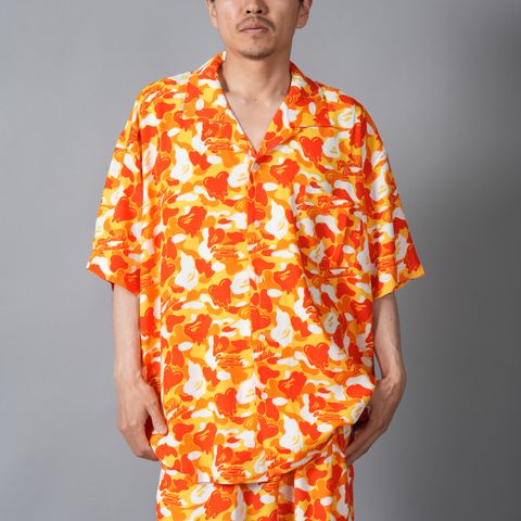 【コラボ】EU-MK8-0000-C01 / EU APE ALOHA SHIRT / ORANGE / シャツ (オレンジ)