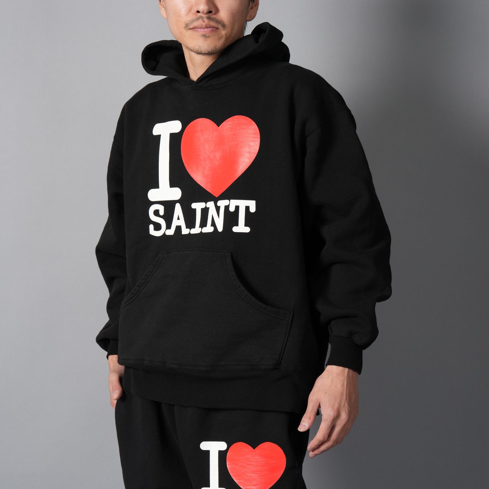 SM-MK8-0000-057 / HOODIE / I LOVE SAINT / BLACK / パーカー・フーディー (ブラック)
