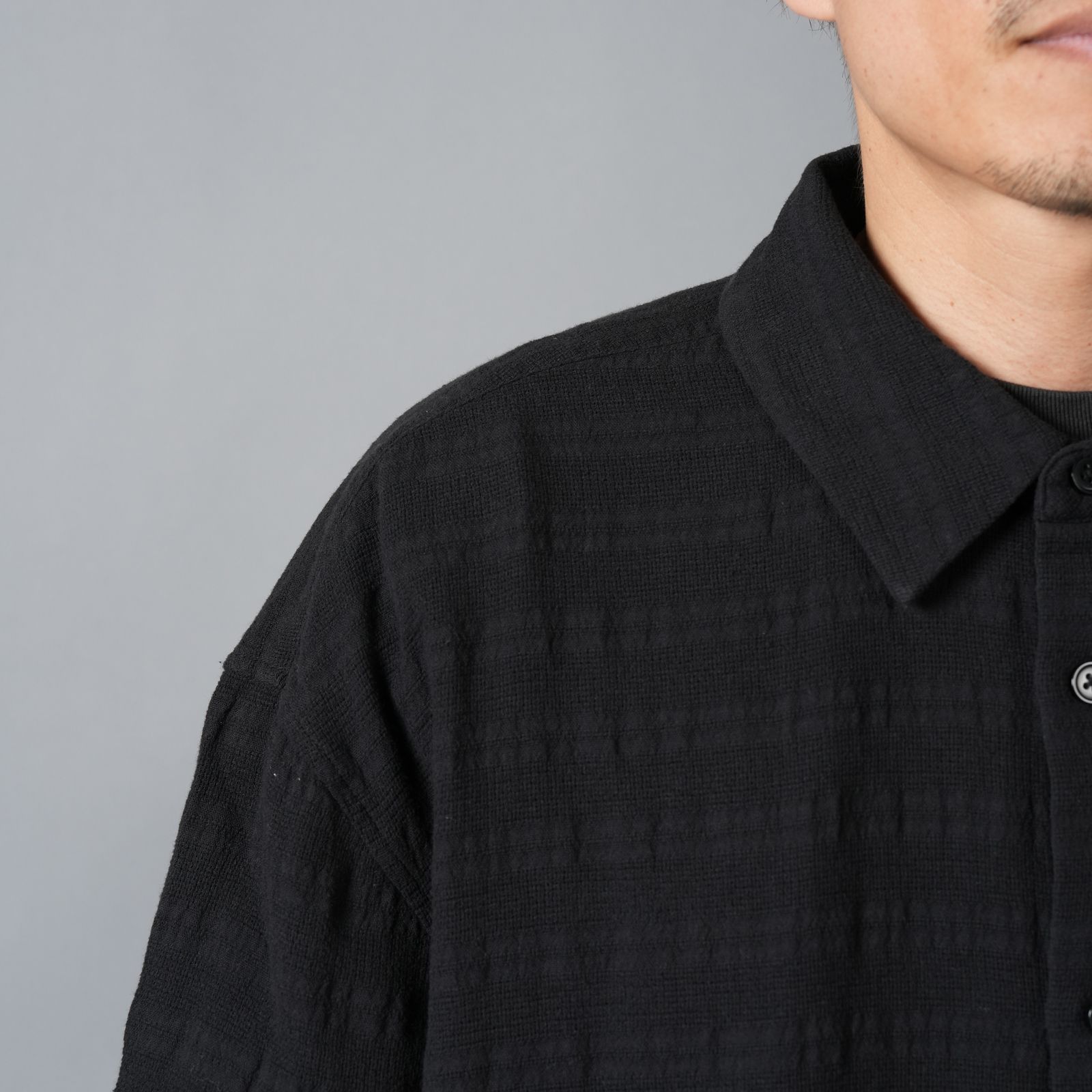 MAXI SHIRT / ロングスリーブシャツ (ブラック)