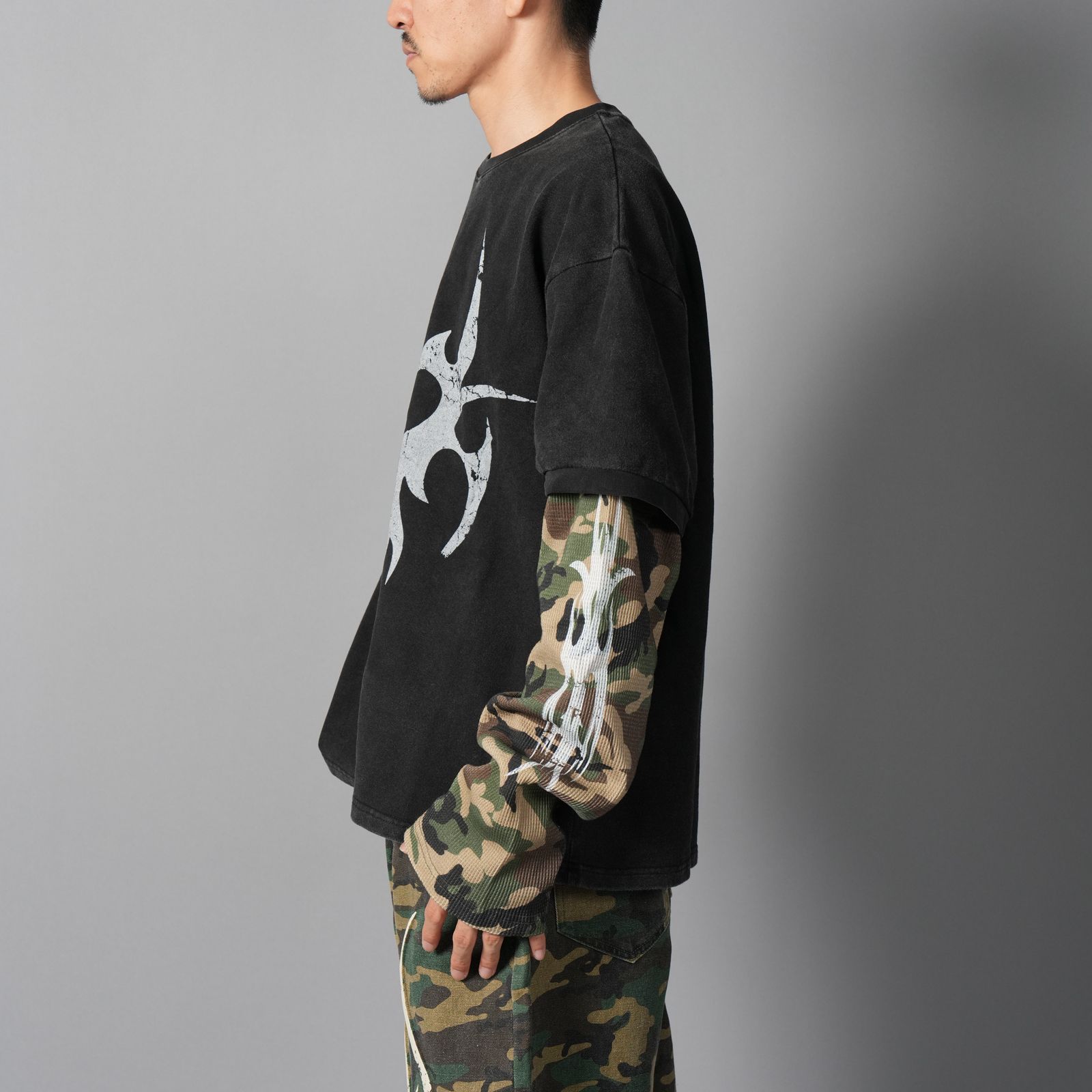 Roach Layered Longsleeve / ローチ レイヤード ロングスリーブ (ヴィンテージブラック/チェーンソー)