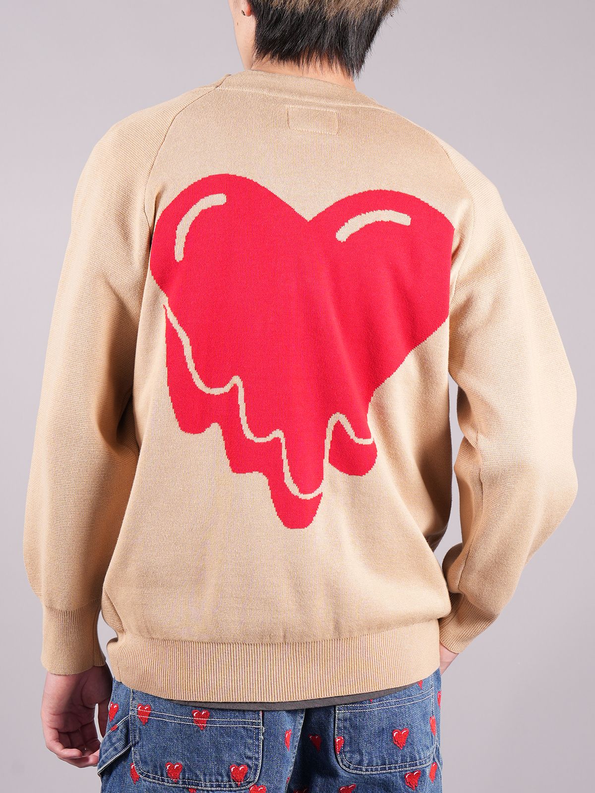 ラスト1点 / EU HEART CARDIGAN  / カーディガン (タン)