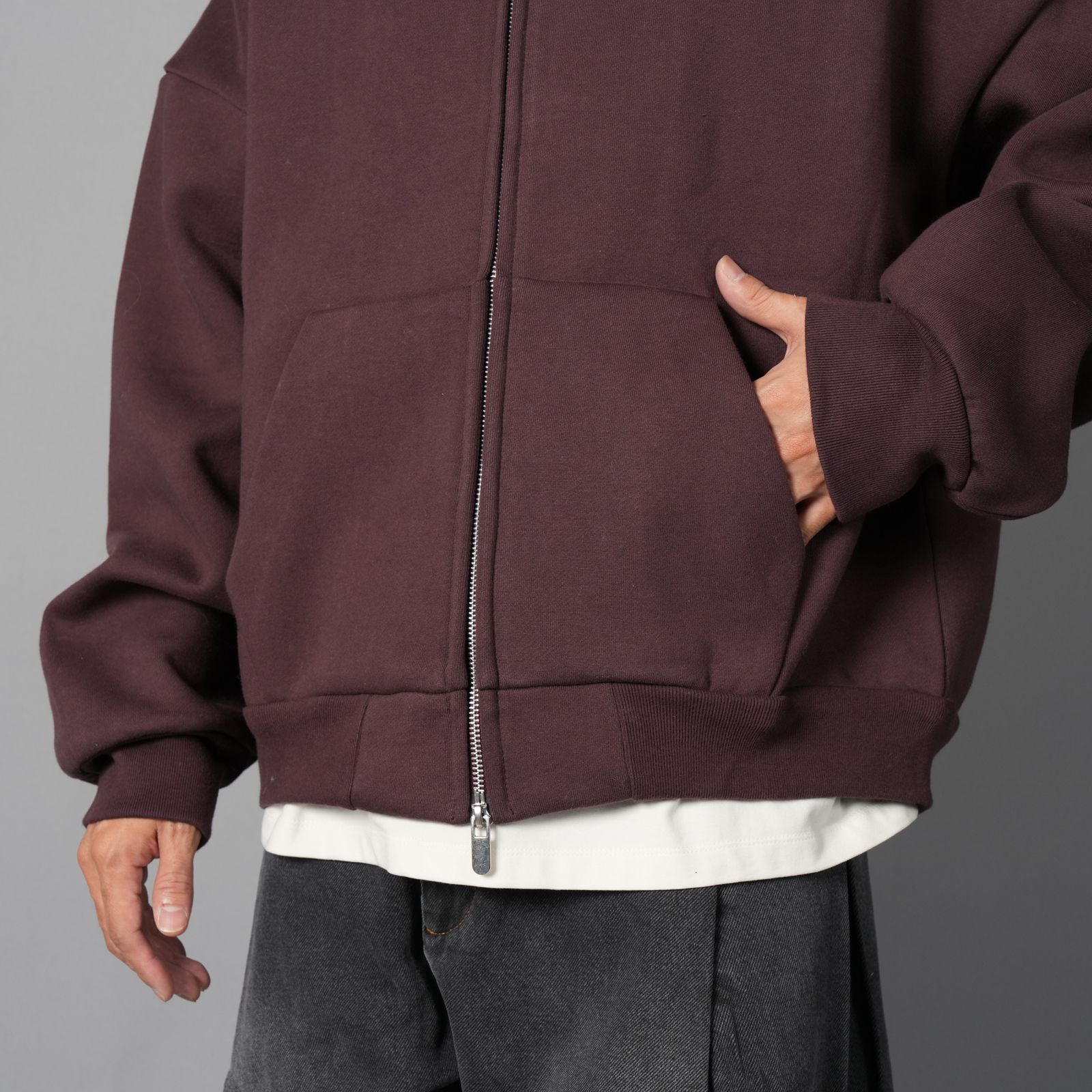 V2 ZIPPED HOODIE  / ジップフーディー (クランベリー)