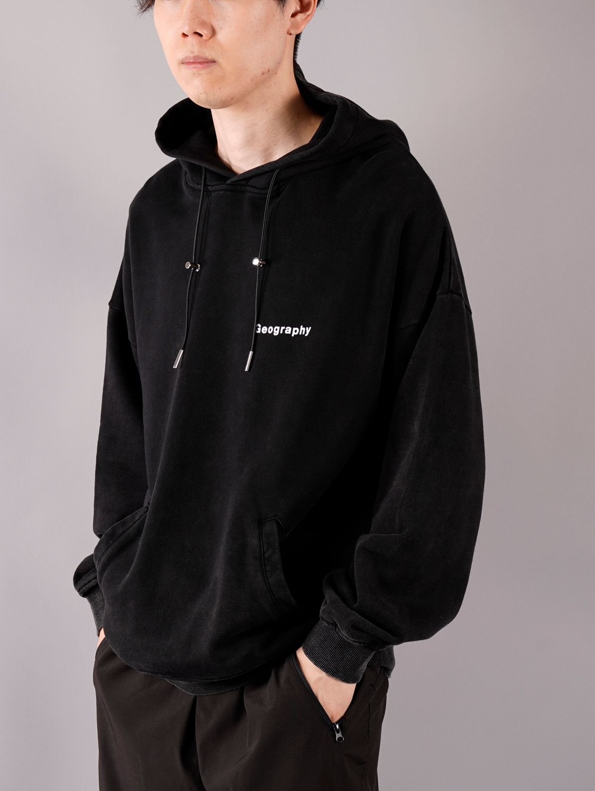 いいネット通販 - 全国送料無料でお届けします GEOGRAPHY / ラスト1点 - GEO HOODIE (ブラック フーディー - トップス