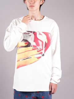 【ラスト1点】 EU x TOM WESSELMANN SMOKING LIPS LONG SLEEVE TEE / ロングスリーブ Tシャツ   (ホワイト)