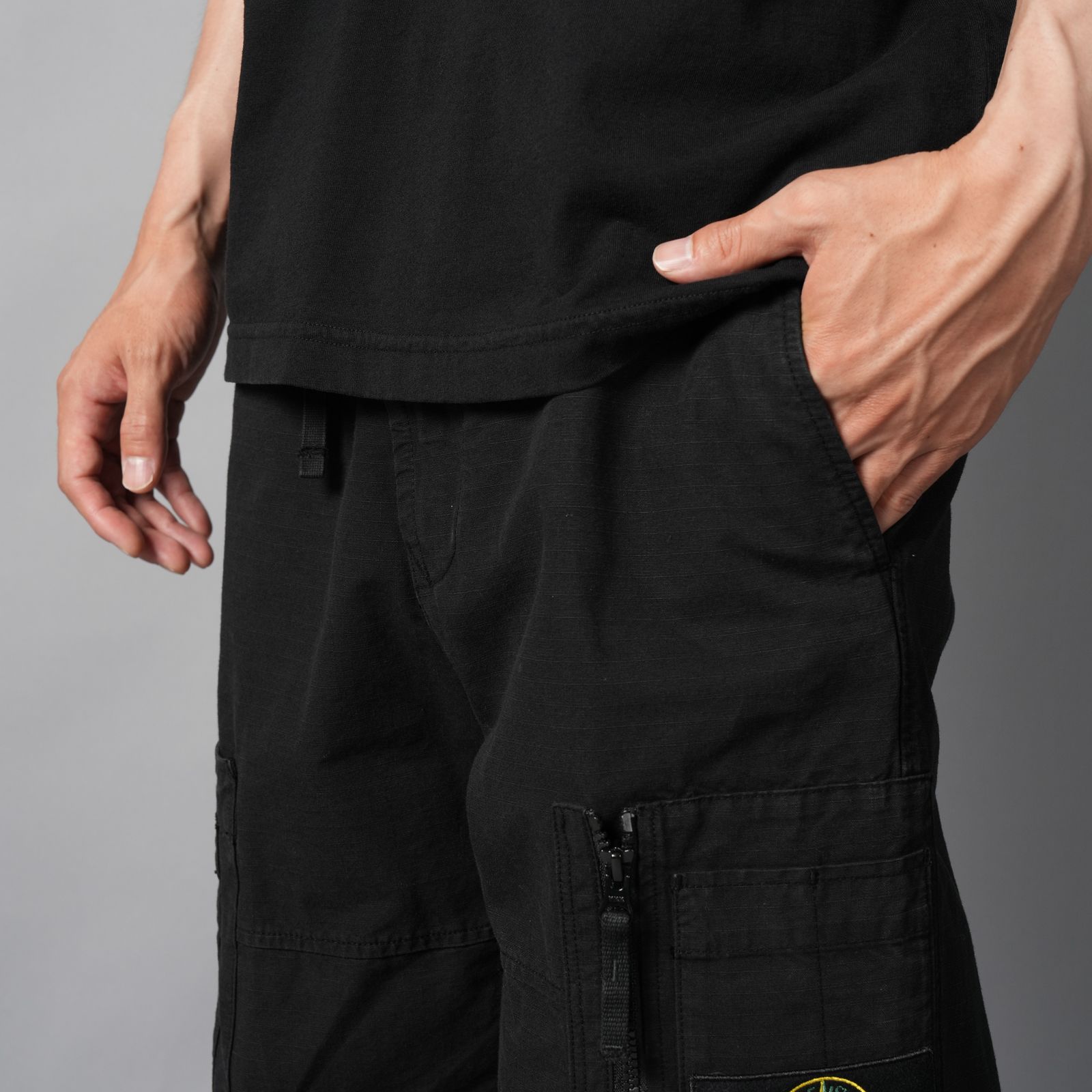 3100015 ORGANIC COTTON RIPSTOP / コットンリップストップ カーゴパンツ  (ブラック)