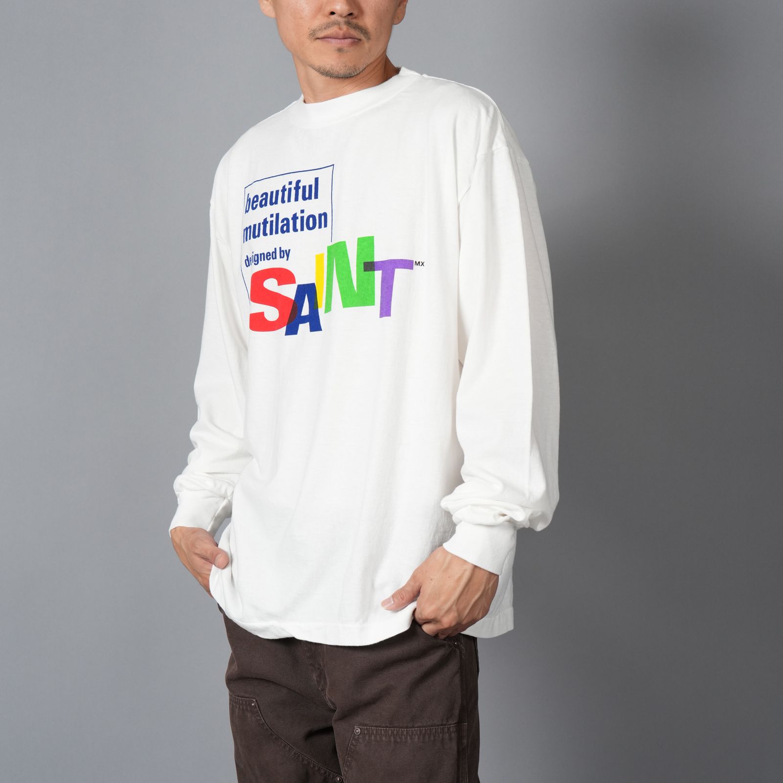 【残りわずか】SM-HR1-0000-036 / LS TEE / BEAUTIFUL SAINT / WHITE / ロンT・カットソー (ホワイト)