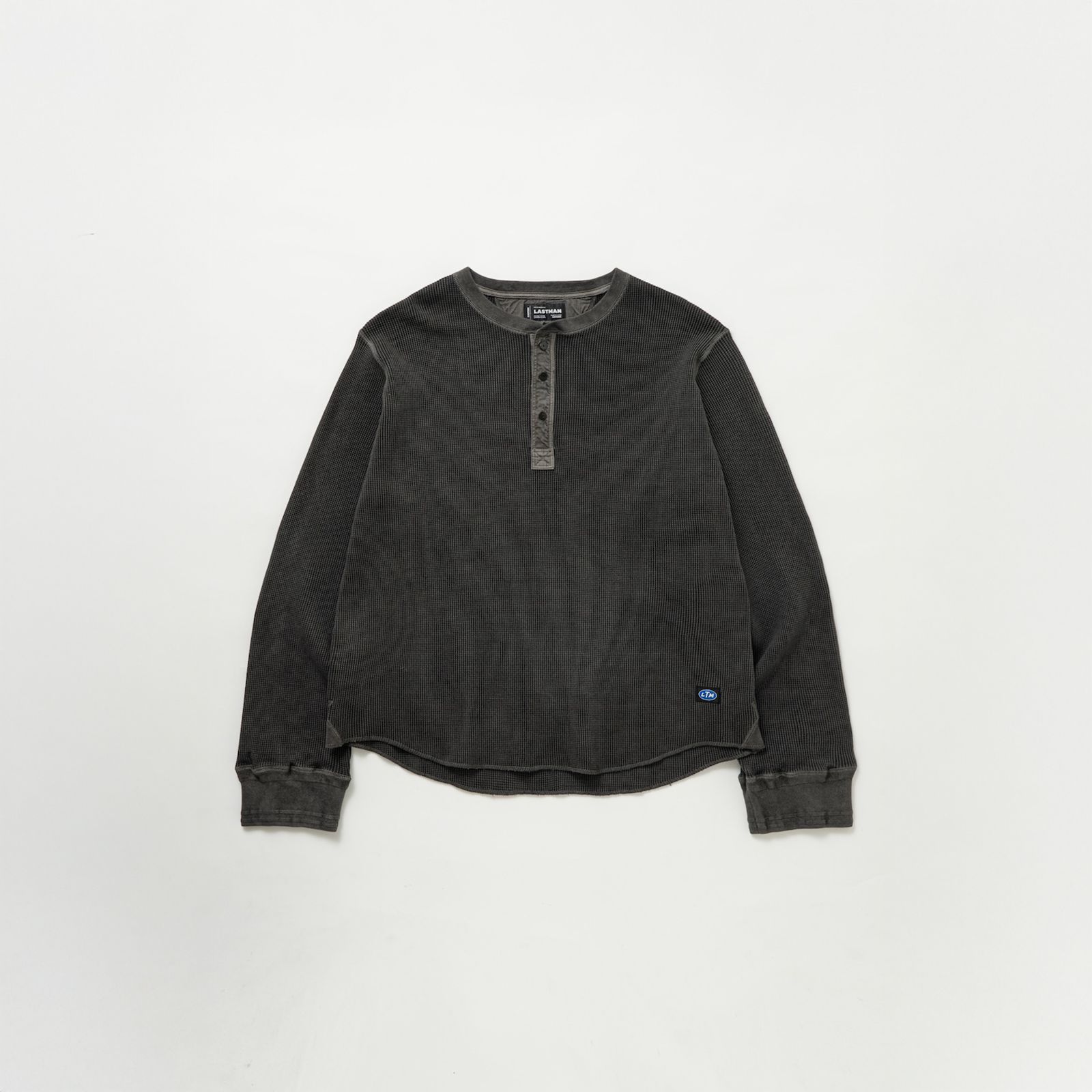 WAFFLE HENLEY NECK SHIRTS / ワッフル ヘンリーネックシャツ (ブラック)
