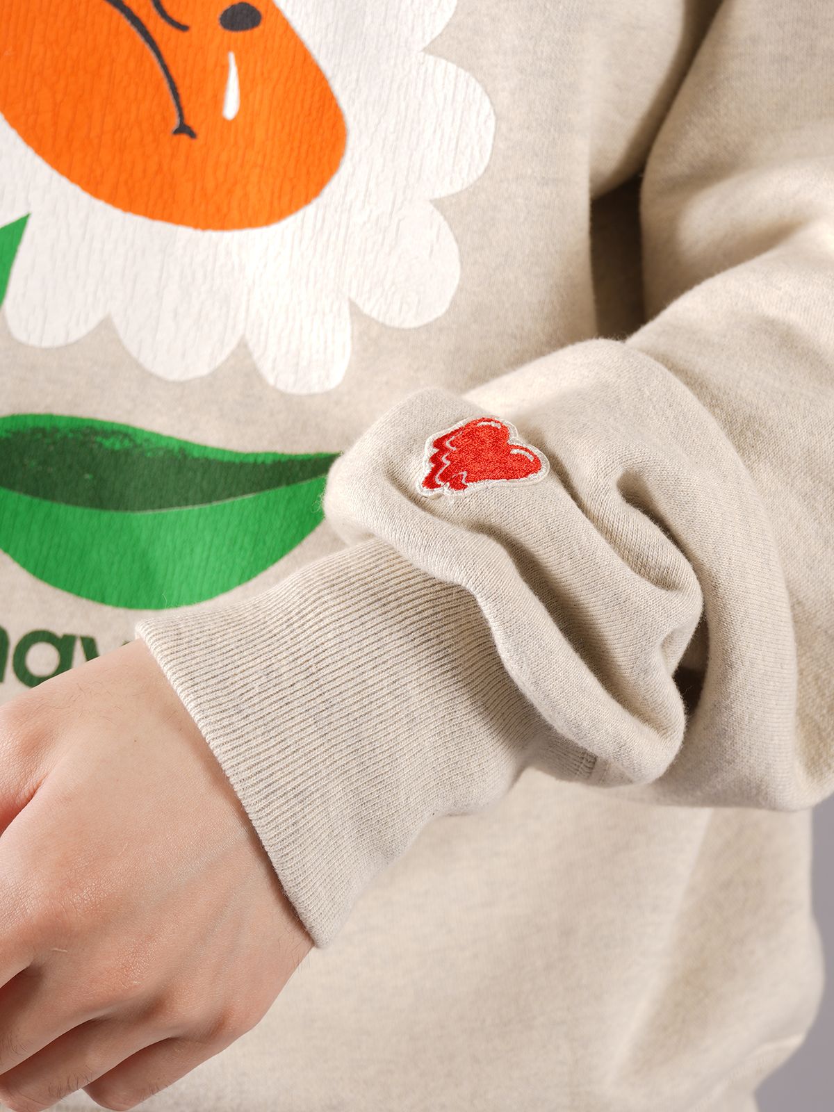 EU-A21-0000-005 / CREW SWEATSH FLOWER / クルー スウェットシャツ フラワー   (グレー)