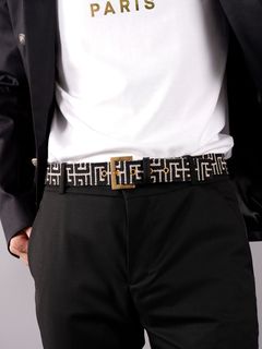 ラスト1点 / BH2 ACC BELT MONOGRAM GFE / モノグラムジャカード ベルト (B-Classic) / ブラウン / 定番商品 / メンズ