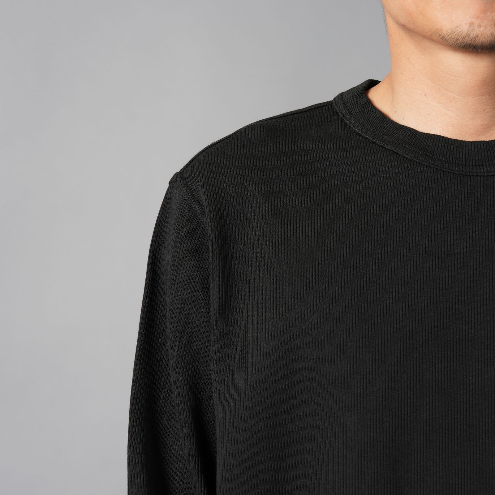 6100017 / ORGANIC COTTON INTERLOCK  / クルーネックスウェット(ブラック)