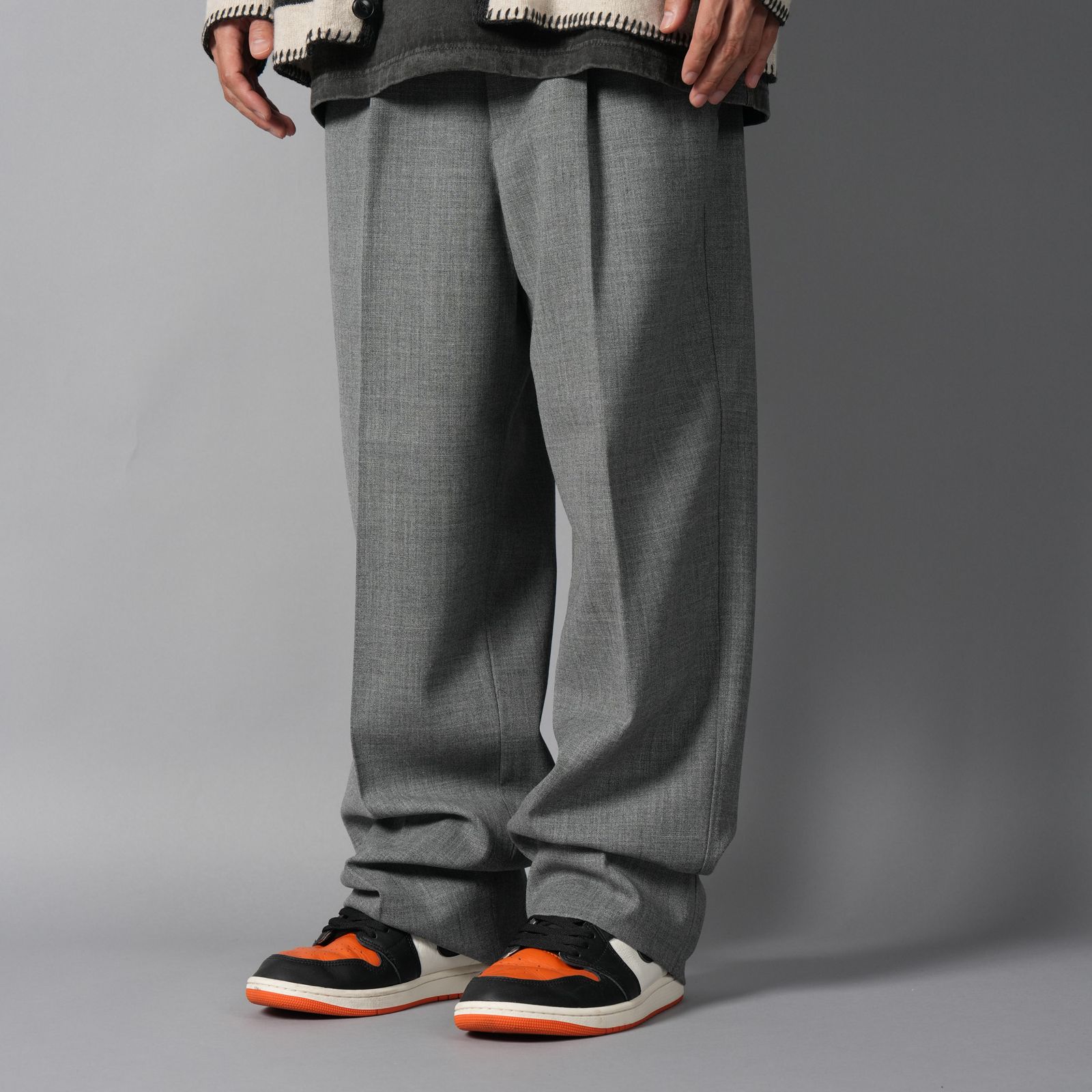 【ラスト1点】One Tuck Slacks / ワンタックスラックス (グレー)