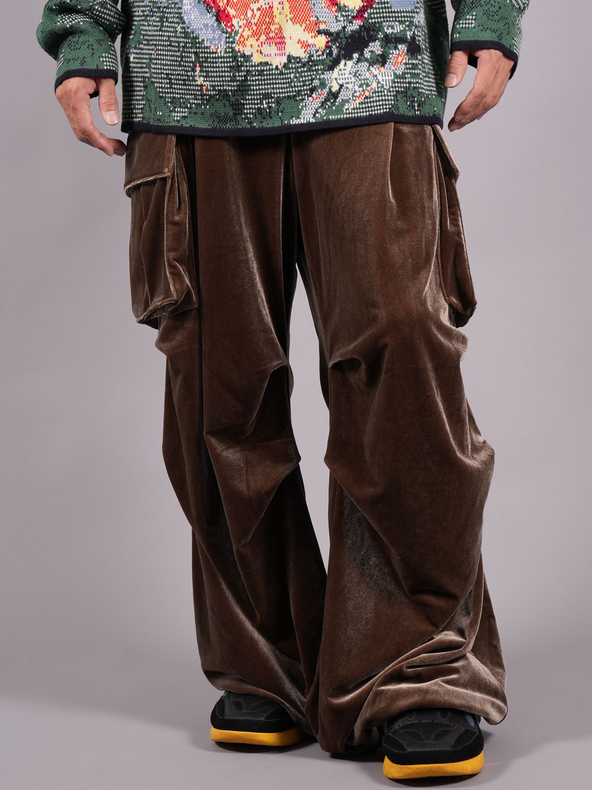 TAAKK - PAINTED VELVET CARGO PANTS / ペインテッド ベルベット