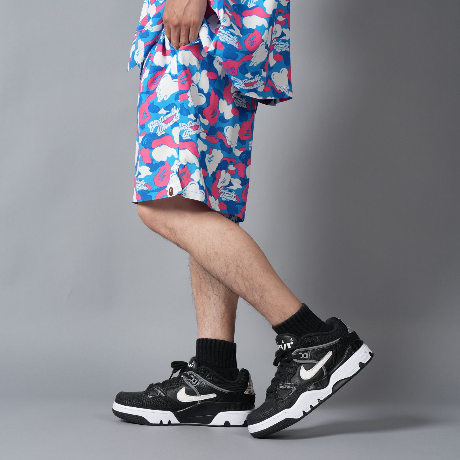 【コラボ】EU-MK8-0000-C06 / EU APE ALOHA SHORTS / BLUE / ショーツ (ブルー)