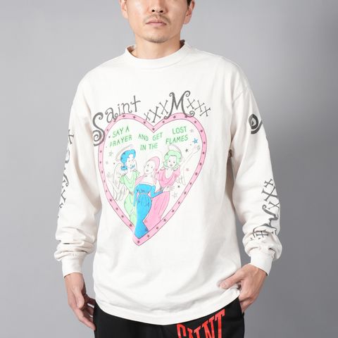 [2月10日(土)10時発売!!] SM-YS8-0000-020 / LS TEE/PINK HEART/ WHITE / カットソー・ロンT  (ホワイト)