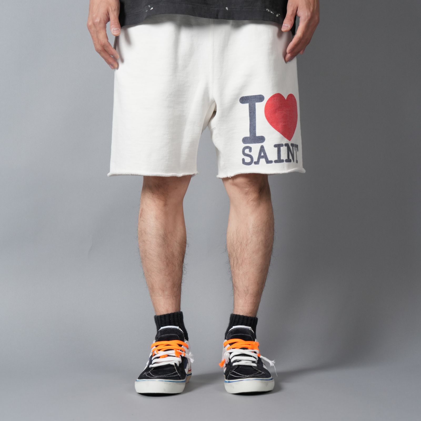 SM-MK8-0000-067 / SWEAT SHORTS / I LOVE SAINT / WHT / スウェットショーツ (ホワイト)