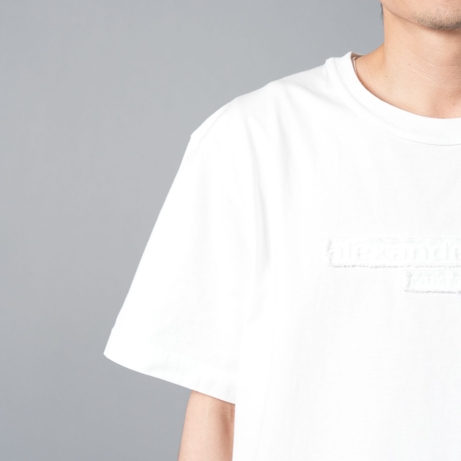 alexander wang - DISTRESSED LOGO SHORT SLEEVE TEE / コットン alexander wang - DISTRESSED LOGO SHORT SLEEVE TEE / コットン