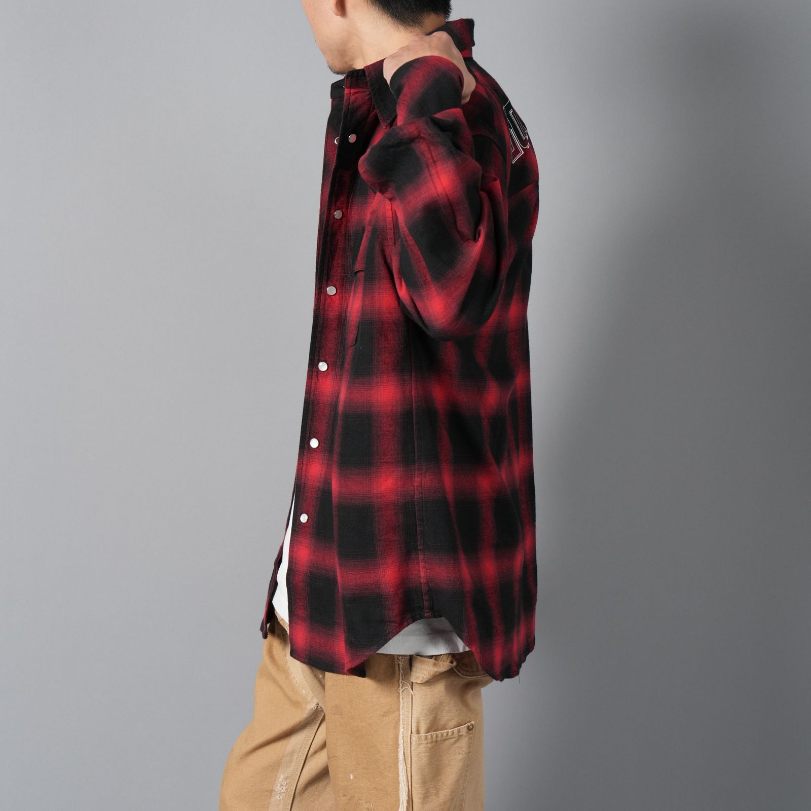 LASTMAN - OMBRE PLAID WESTERN SHIRTS (L/S) / ウエスタン