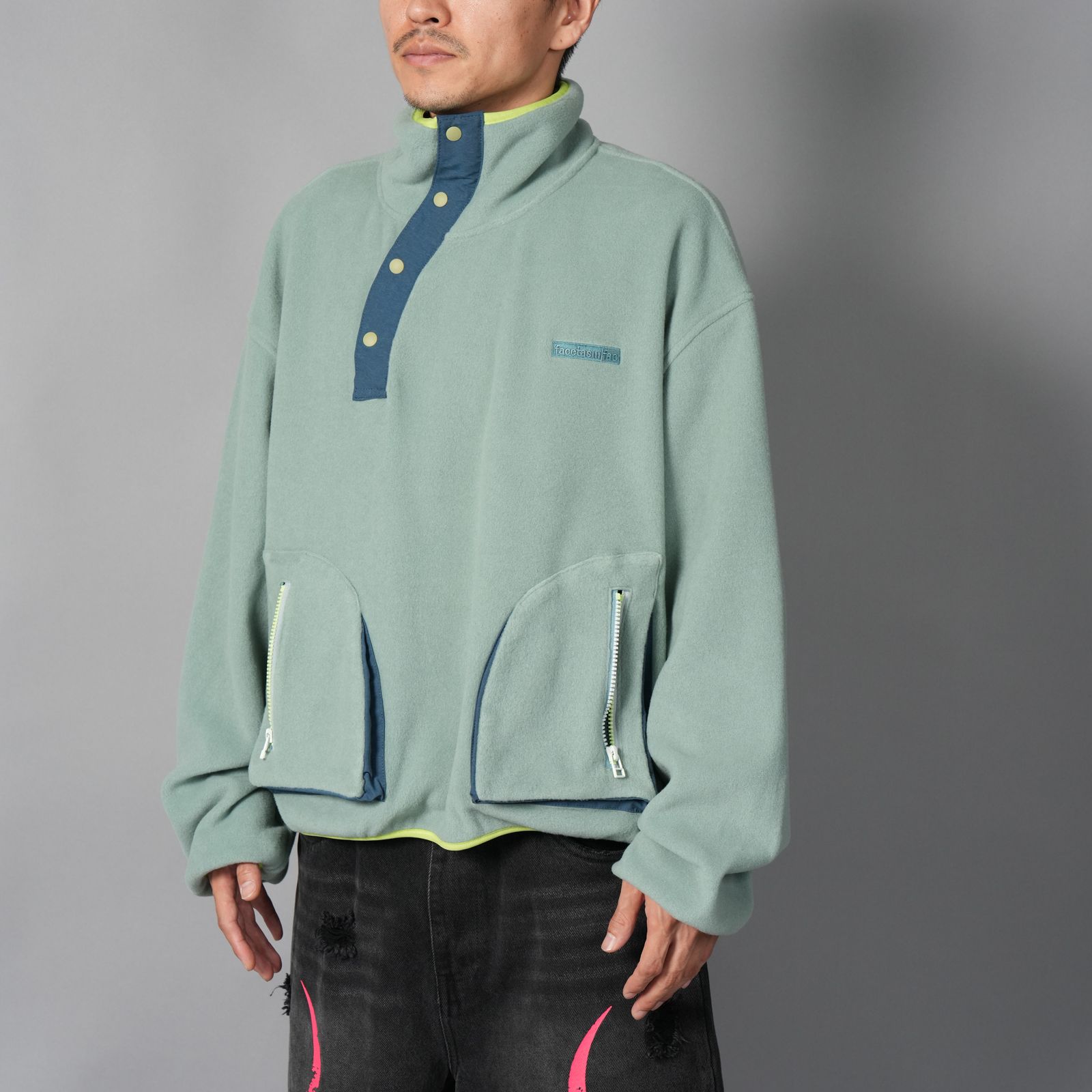 FLOWING FLEECE SWEAT / フローイング フリース スウェット  (カーキ)