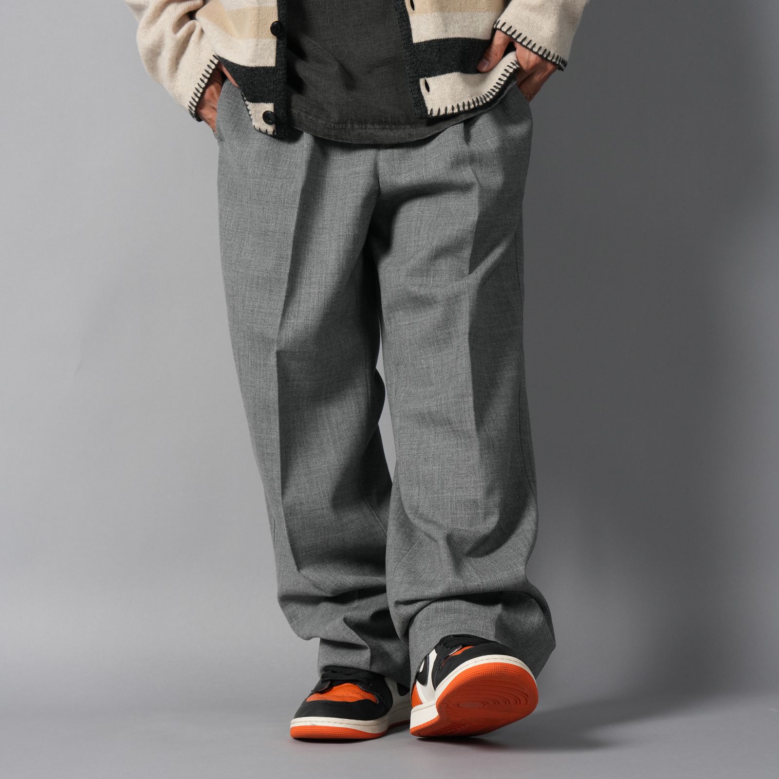 【ラスト1点】One Tuck Slacks / ワンタックスラックス (グレー)