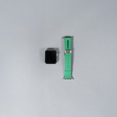 レザーハイブリッドバンド Dバックル for Apple Watch (ジョリーグリーン)