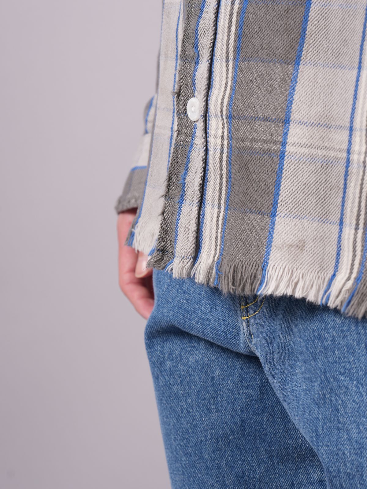 【ラスト1点】 SM-A22-0000-061 / SHIRT / シャーマーアカデミー ネルシャツ  (ブルー/ブラウン)