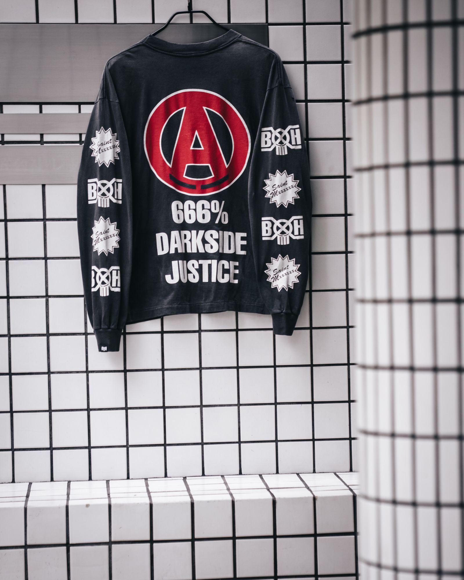 【コラボ】SM-MK8-0000-C31 / BH_LS T-SHIRT / SAINTY HUNTER / ロンT・カットソー(ブラック)