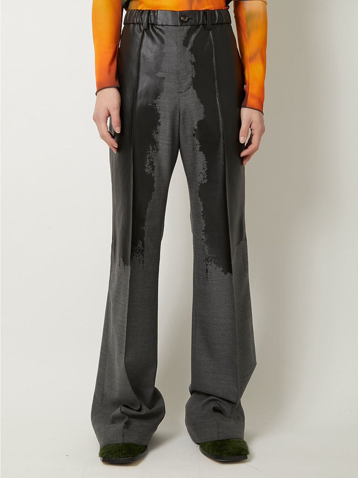 TAILORED RIDERS Pants / テーラード ライダース パンツ (ウール・レザー スラックス) / ブラック