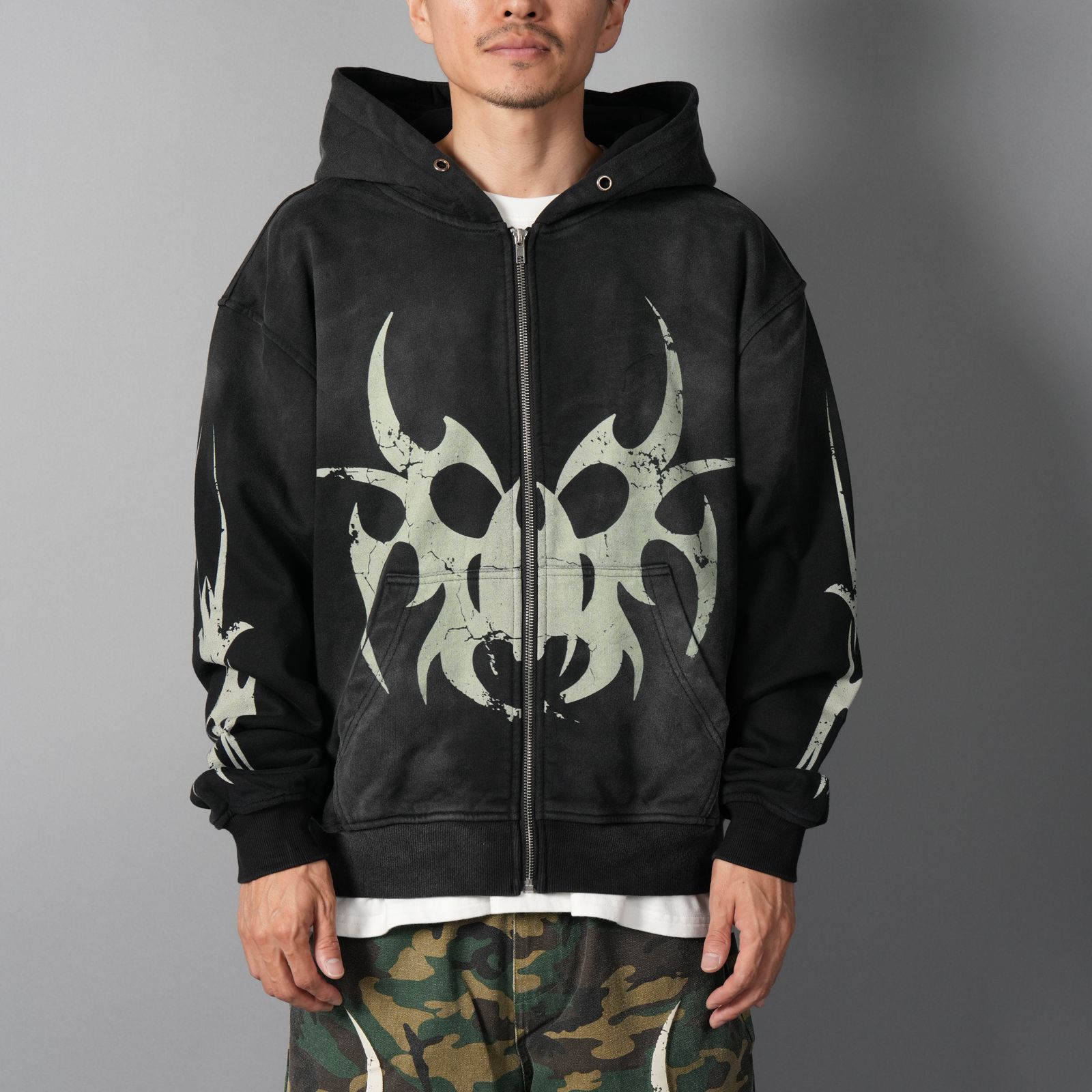 Roach Zip Hooded Sweatshirt / ローチ ジップ フーデッド スウェットシャツ (ブラック)