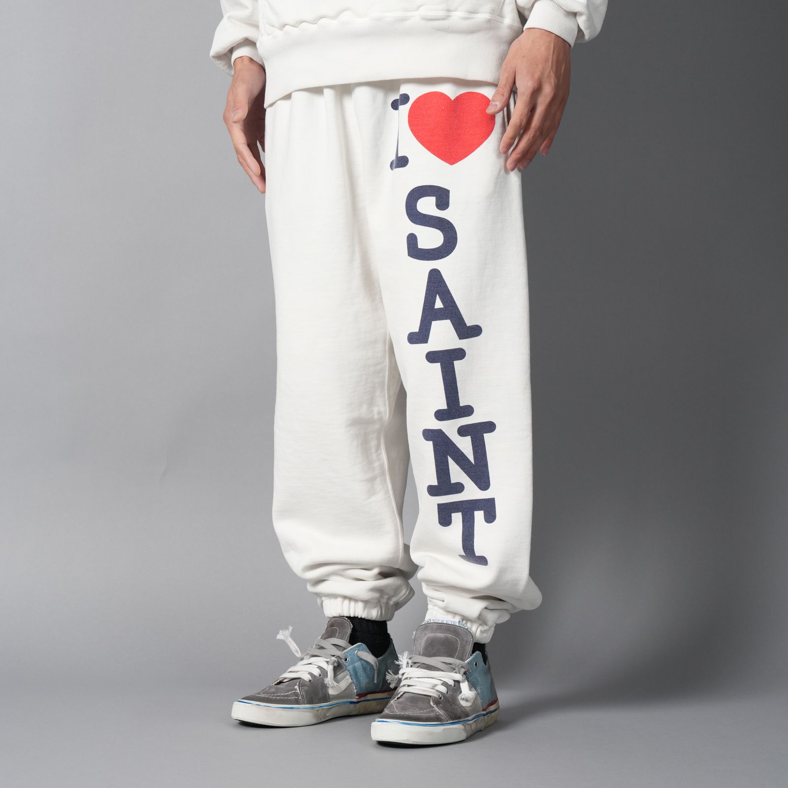 SM-MK8-0000-063 / SWEAT PANTS / I LOVE SAINT / WHITE / スウェットパンツ (ホワイト)