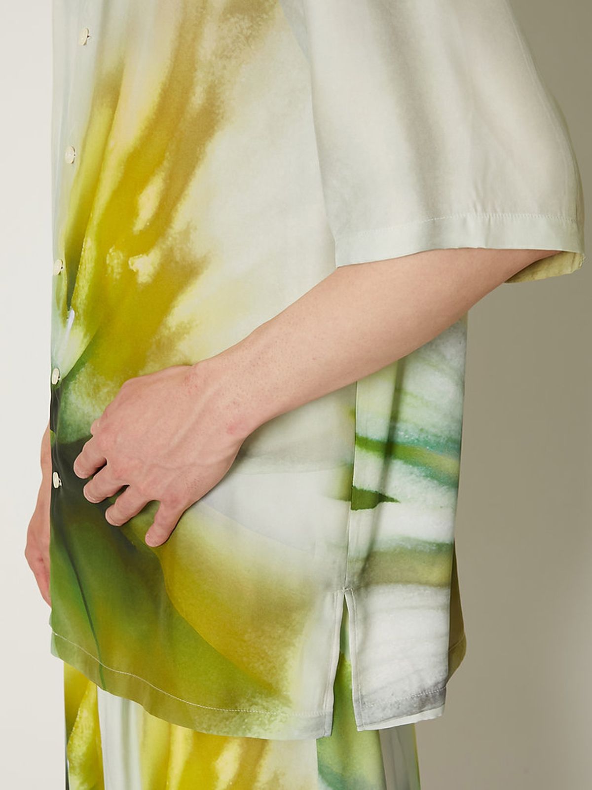 【ラスト1点】 SILK OPEN COLLAR SHIRTS / オープンカラーシャツ 【シルク】(ホワイト)