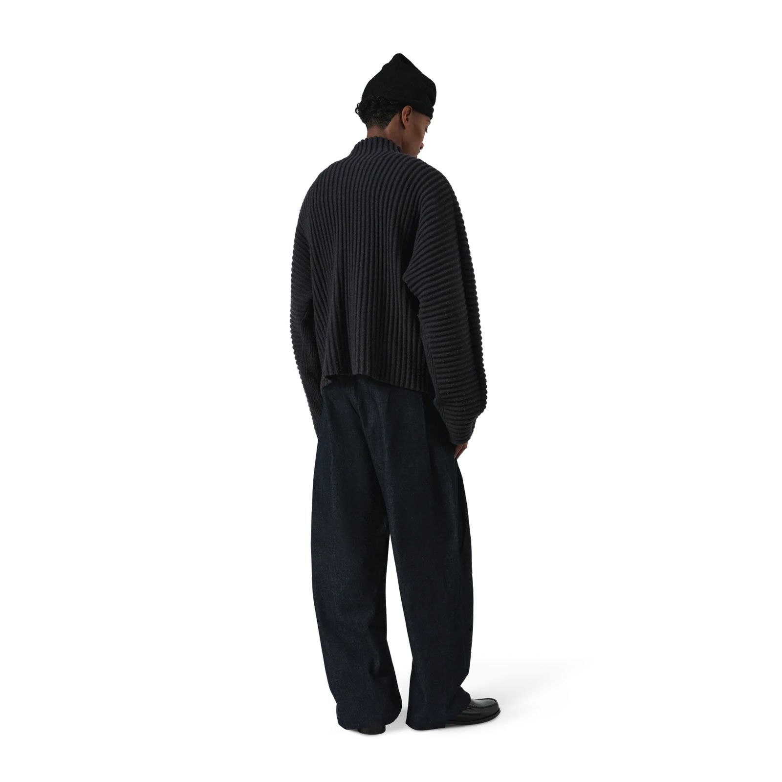 GLOBE RIB KNIT CARDIGAN  / グローブ リブ ニットカーディガン (マリン)