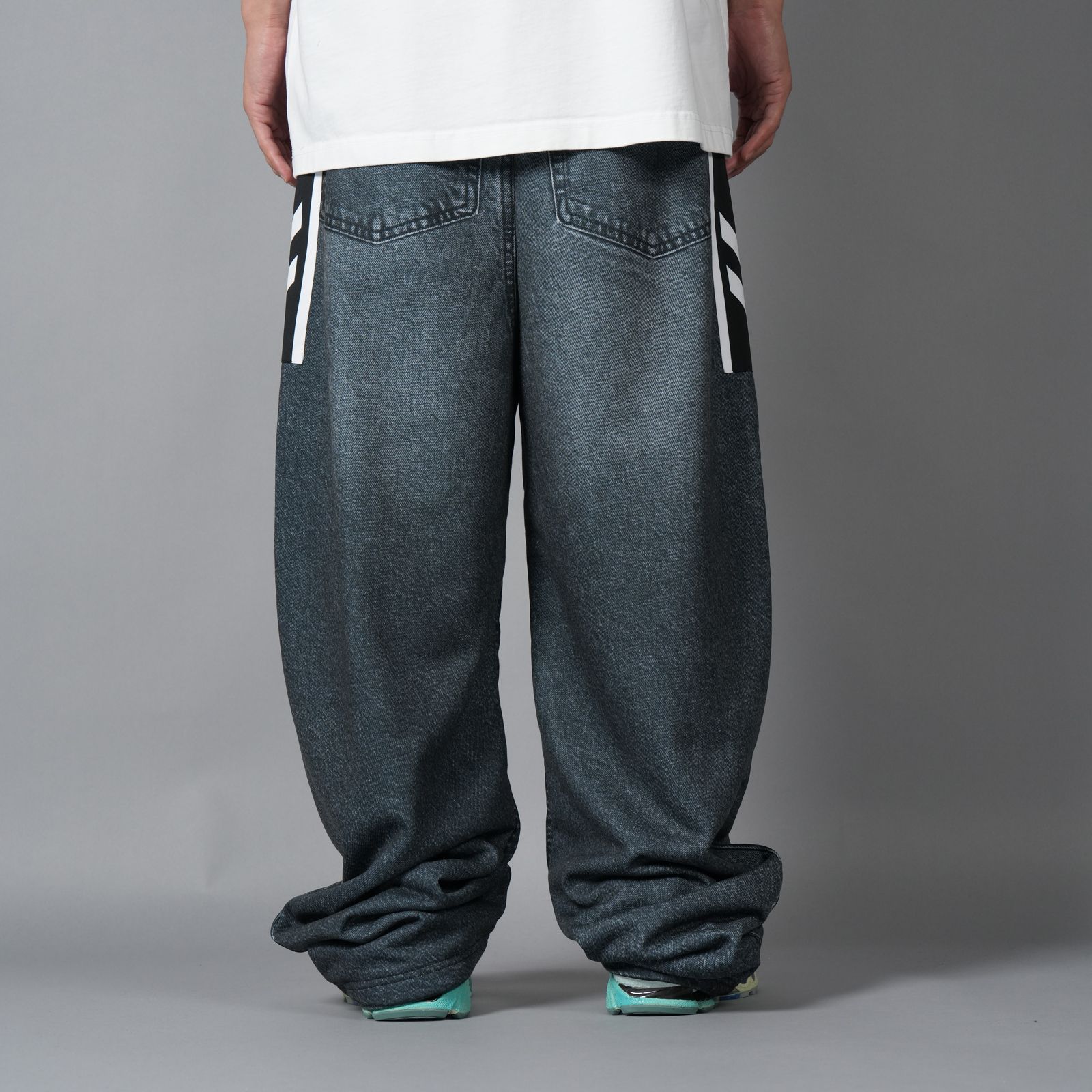 TRANS DENIM SWEAT TROUSER / トランス デニム スウェット トラウザー (ブラック)