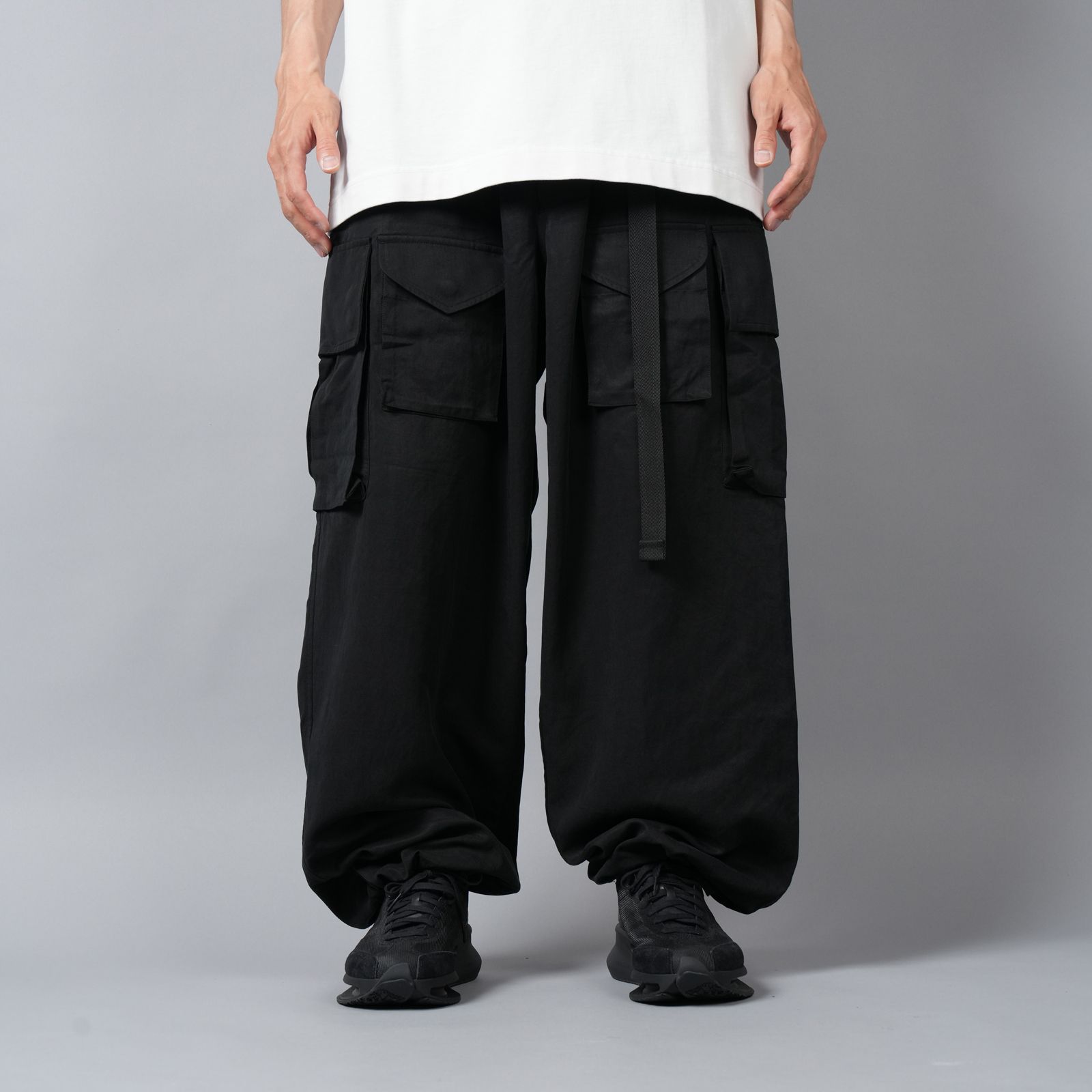 お歳暮 人気 オシャレ - Y-3 TWILL (ブラック カーゴパンツ ツイール / PANTS CARGO パンツ