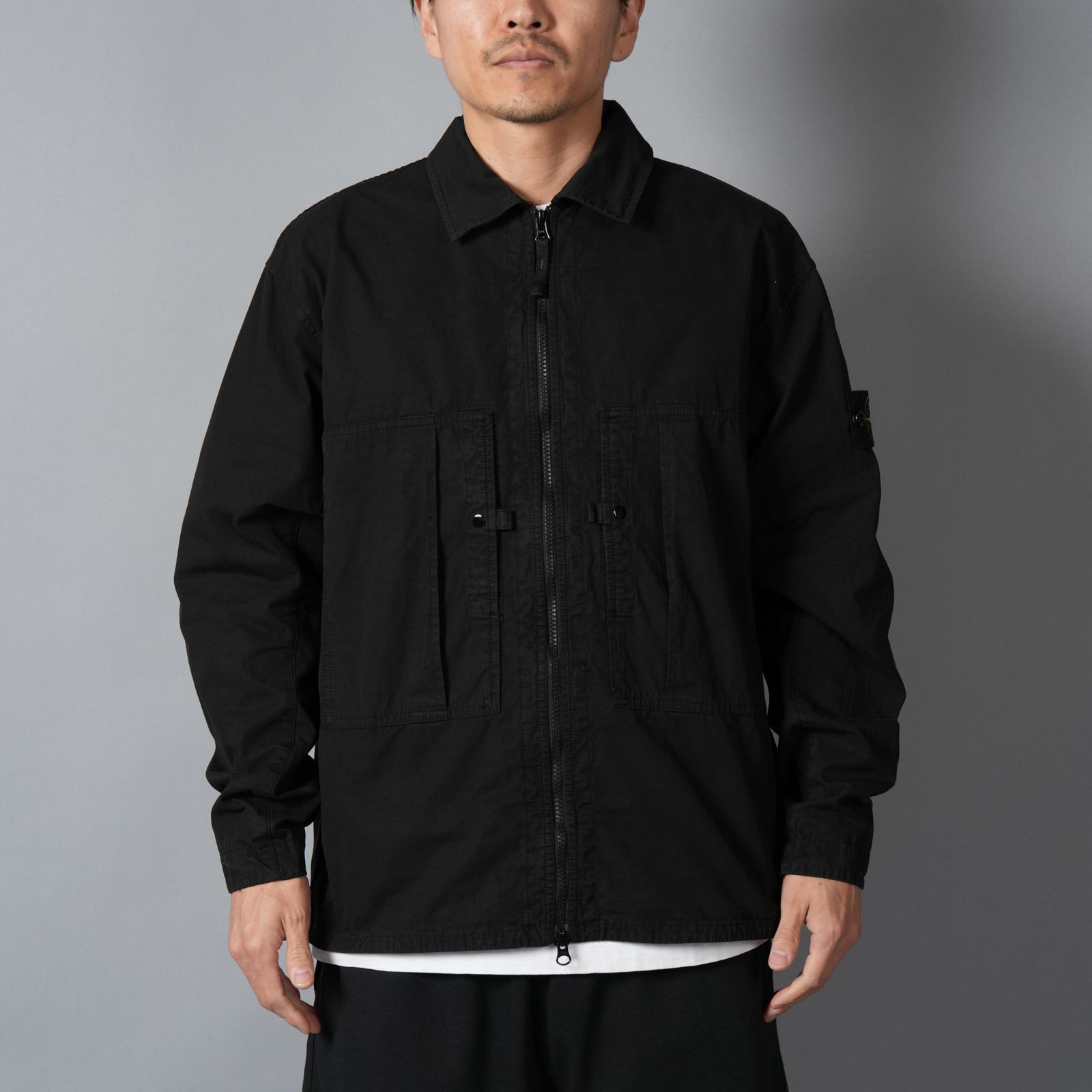 1200005 / MERCERISED ORGANIC COTTON RIPSTOP / オーバーシャツ(ブラック)