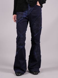 【ラスト1点】TAAKK DENIM ESCARGOT FLARE c#navy / 定番デニム (エスカルゴ) フレアパンツ / ネイビー / オーバーダイ加工
