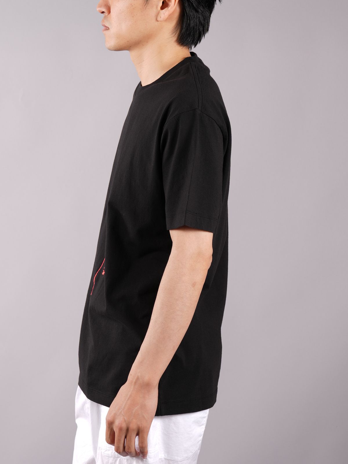COTTON JERSEY 30/1 'INK ONE’ PRINT_ GARMENT DYED / プリント Tシャツ (コットンジャージー) / ブラック / ガーメントダイ
