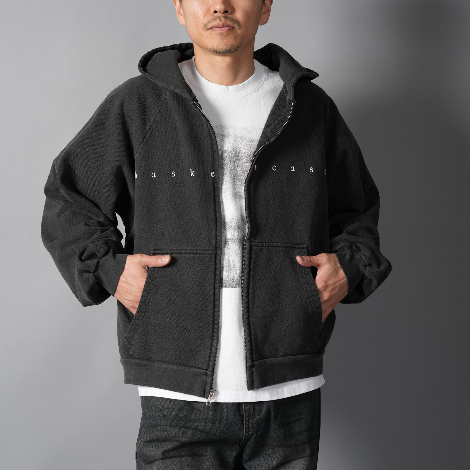 ANTENNAE, zip up / ジップアップパーカー (ヴィンテージブラック)