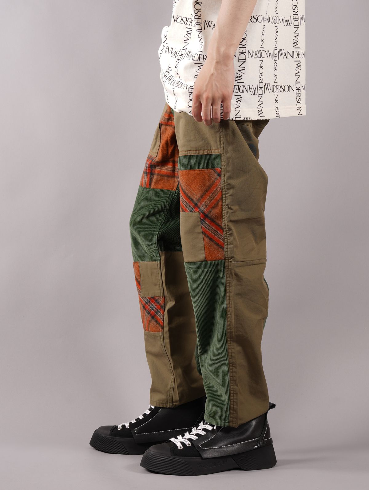 JW ANDERSON - CROPPED PATCHWORK FATIGUE TROUSERS / クロップド