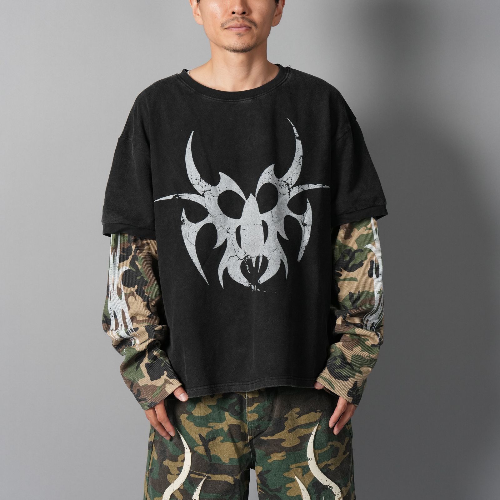 Roach Layered Longsleeve / ローチ レイヤード ロングスリーブ (ヴィンテージブラック/チェーンソー)