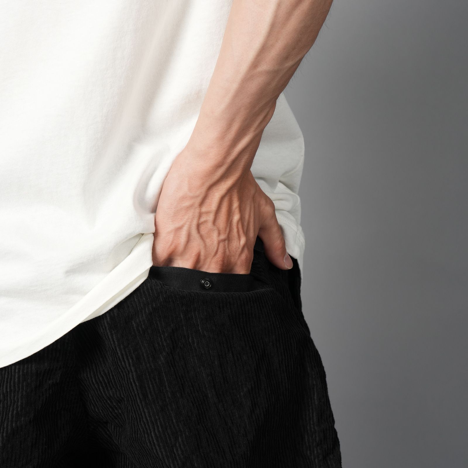 3100025 / WRINKLED CORDUROY 500-TC / コーデュロイパンツ [ルーズフィット](ブラック)
