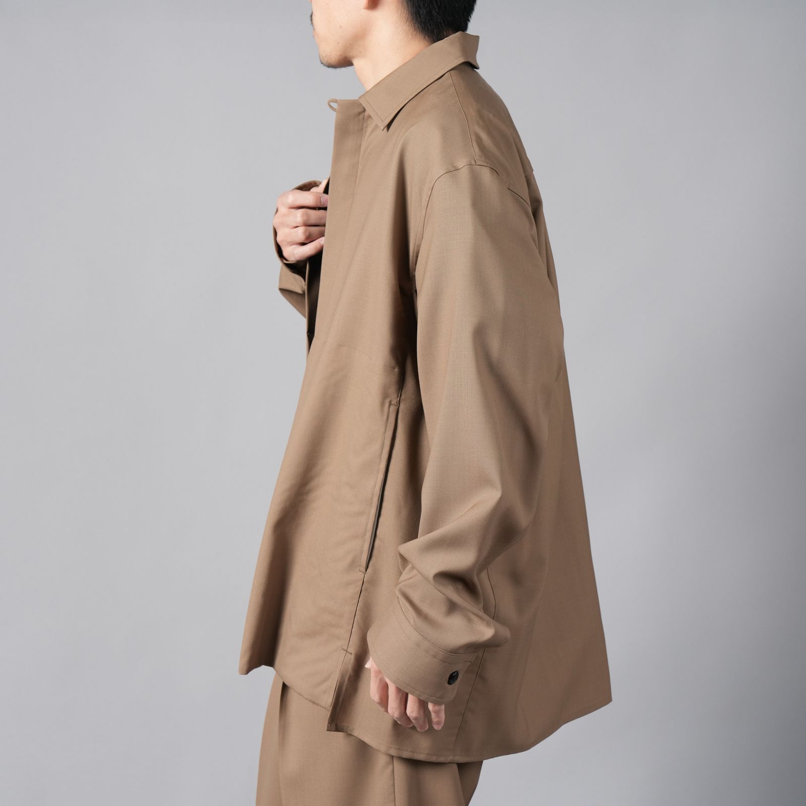 25SS】MEN SOFTCOOLトリコットメッシュ 半袖シャツ ベージュ