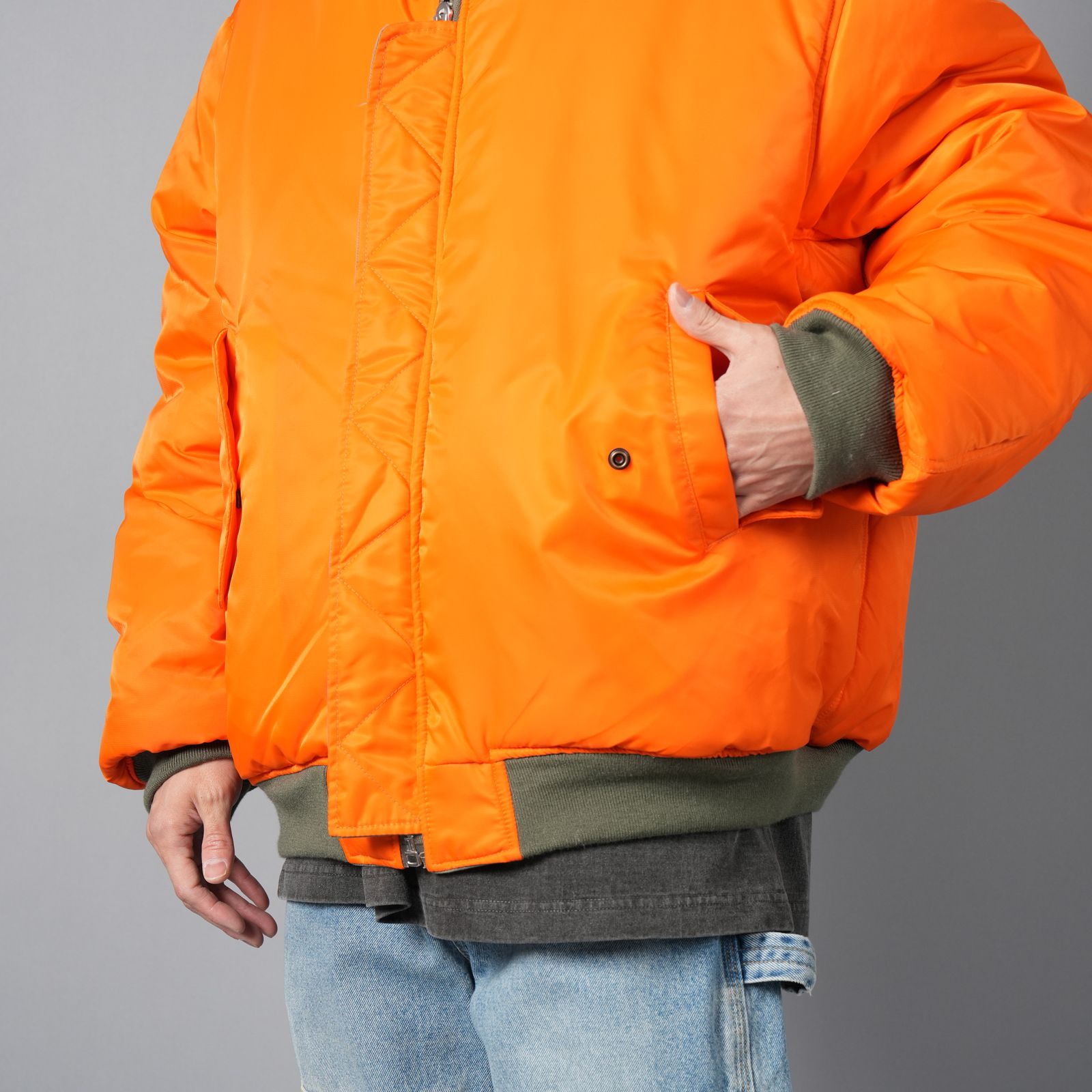 【ラスト1点】【コラボ】Basicks x F.M.C.D / Varsity Cotton Bomber Jacket / ヴァーシティジャケット・ボンバージャケット [リバーシブル](カーキ)