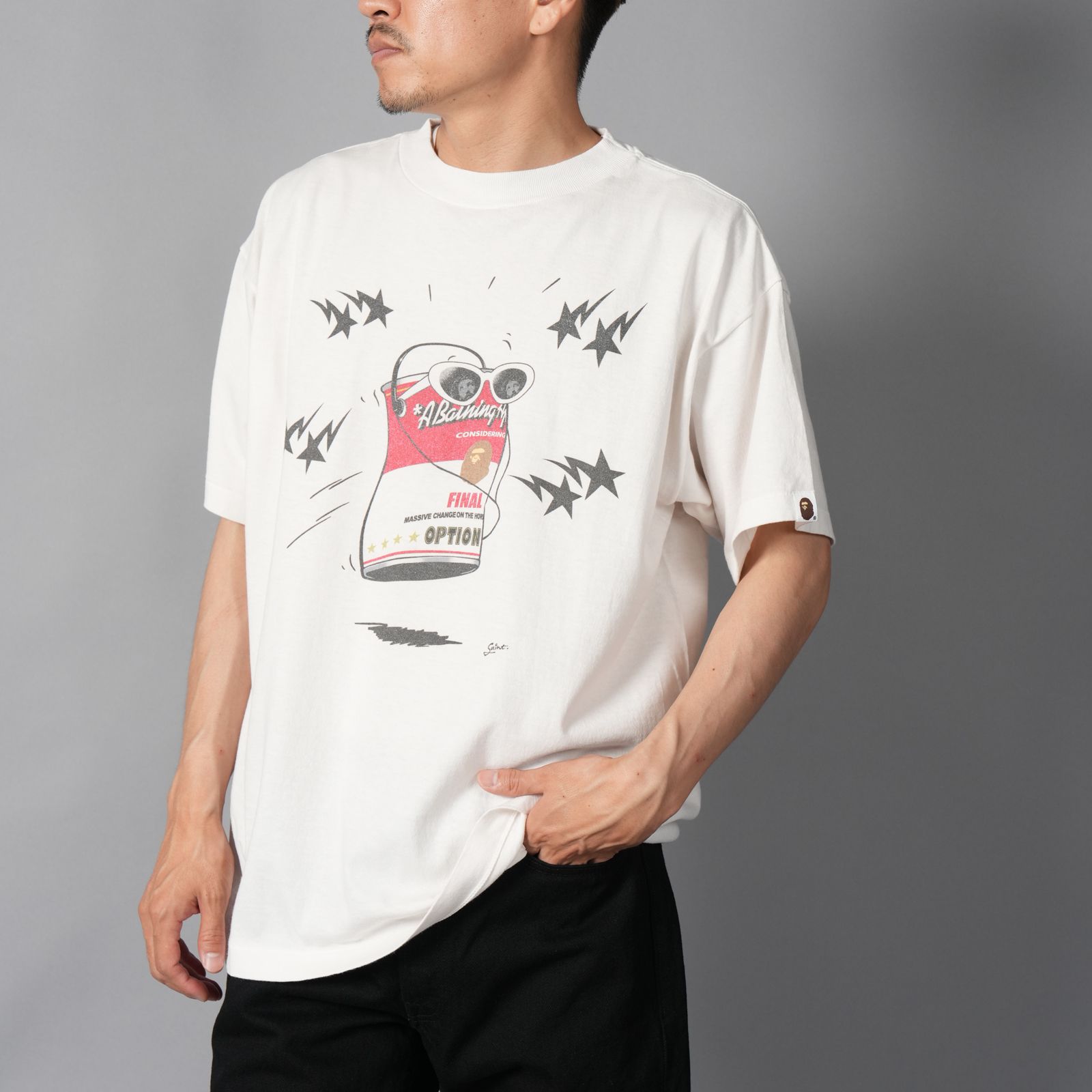 【ラスト1点】【コラボ】SM-MK1-0000-C34 / BAPE_SS T-SHIRT / JUMP / WHITE / Tシャツ (ホワイト)