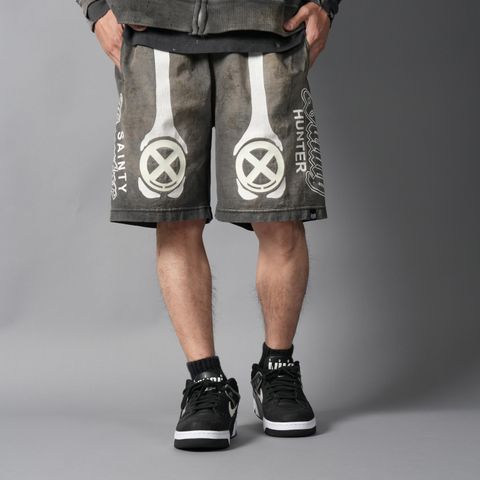 【コラボ】SM-MK8-0000-C33 / BH_CUT SEW SHORTS / BONE / スウェットショーツ(ブラック)