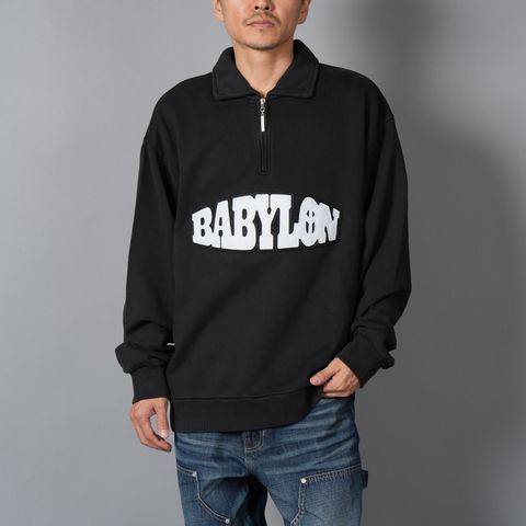 HALF ZIP PULLOVER / ハーフジップ プルオーバー / スウェット  (ジェッドブラック)